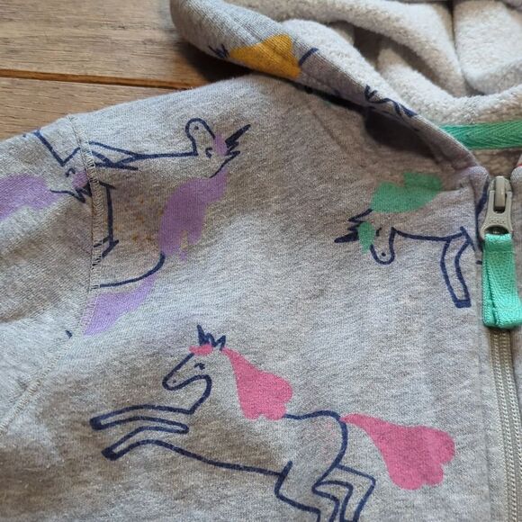 Girls Cat & Jack light grey zip front hooded sweatshirt size XL 14/16 - Picture 3 of 5
